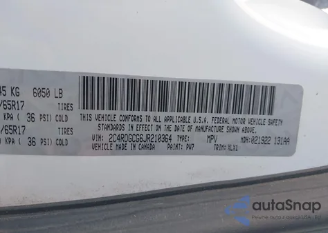 2018 Dodge Grand Caravan Sxt from USA, damaged, VIN 2C4RDGCG6JR210364